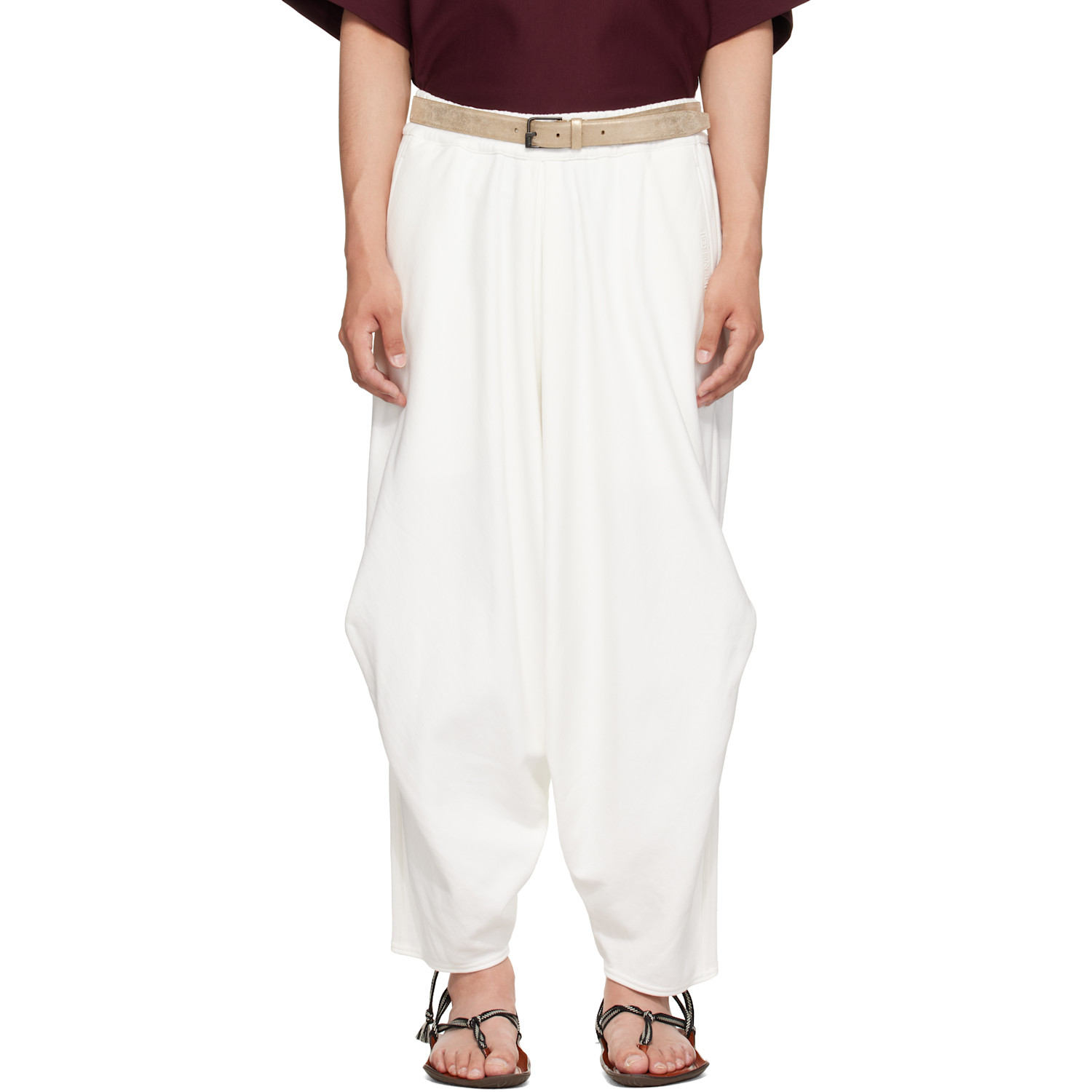 Hed Mayner Off-White Embroidered Sweatpants