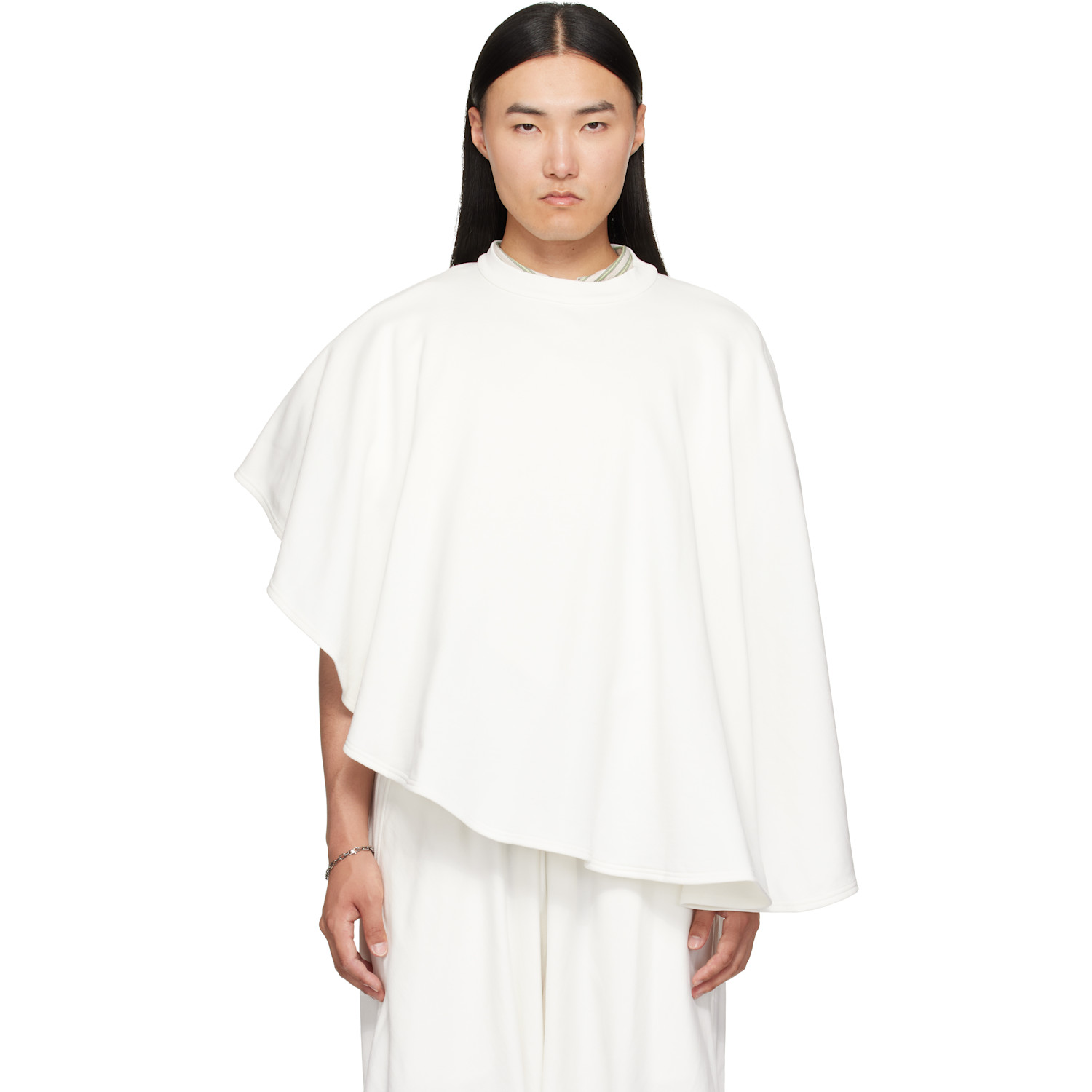 Hed Mayner Off-white Cape Sweatshirt In 101-natural