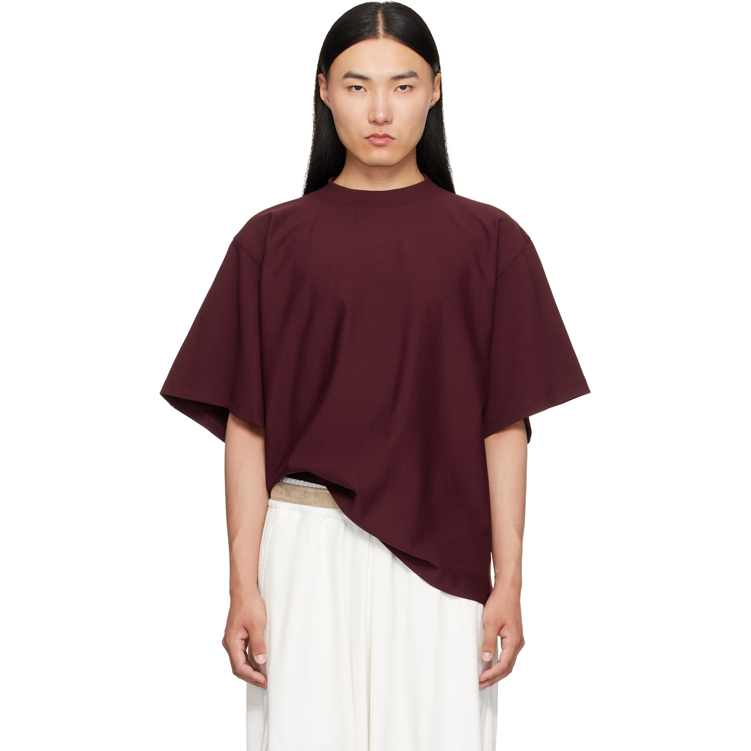 Hed Mayner Embroidered T-shirt In Burgundy