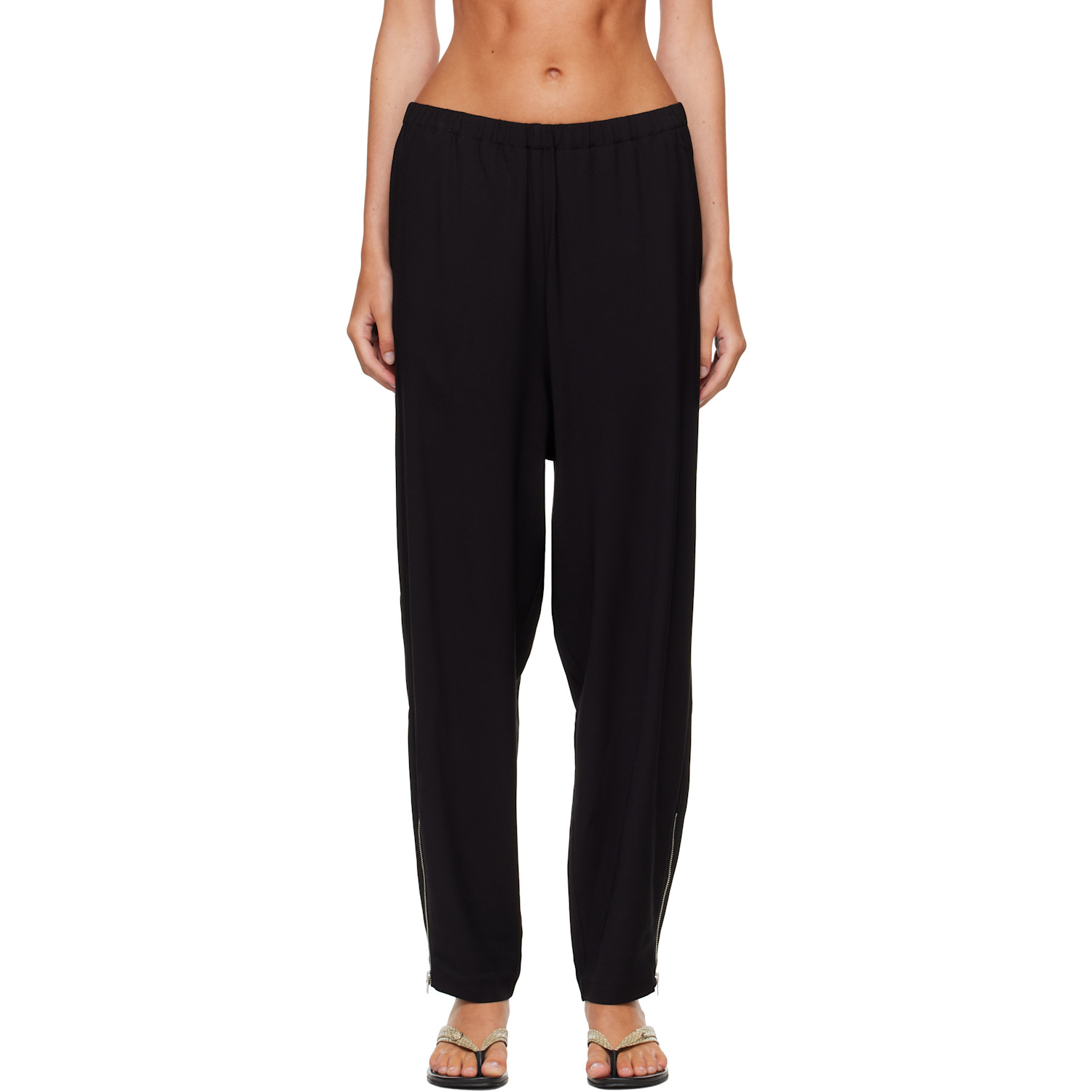 Cordera Black Viscose & Wool Lounge Pants