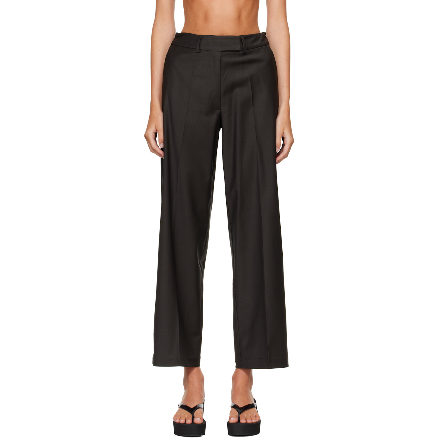 Cordera Brown Low Rise Virgin Wool Trousers