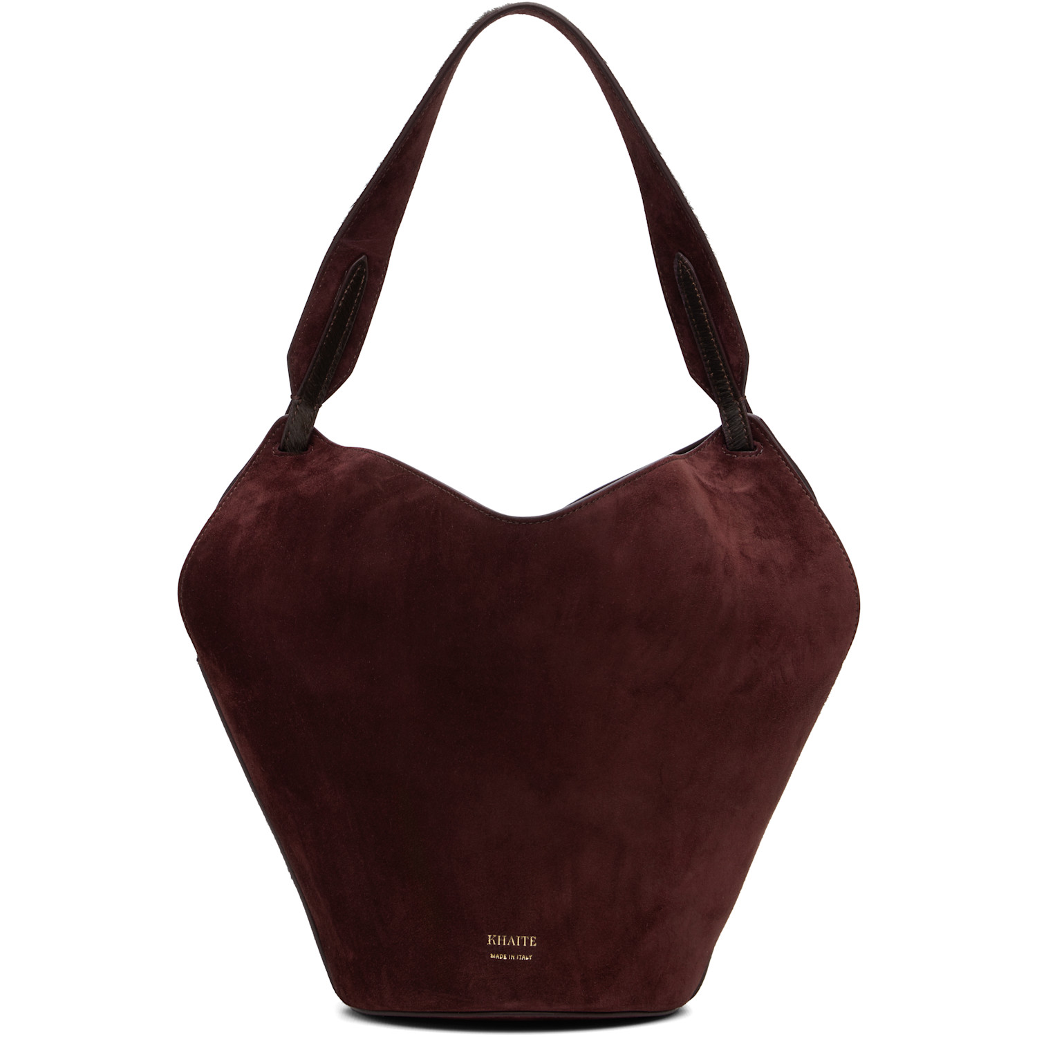 KHAITE Burgundy Lotus Mini Tote