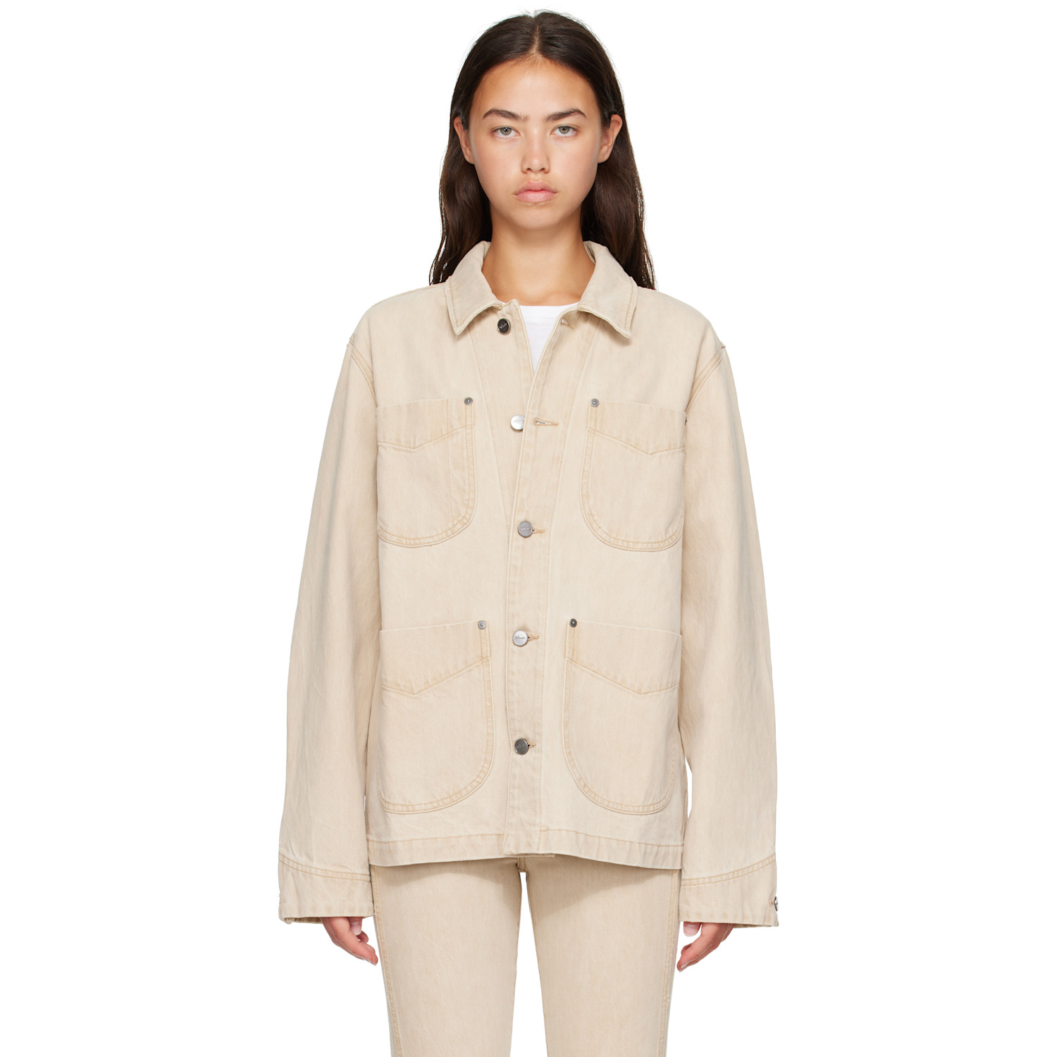 KHAITE Beige Wyatt Denim Jacket