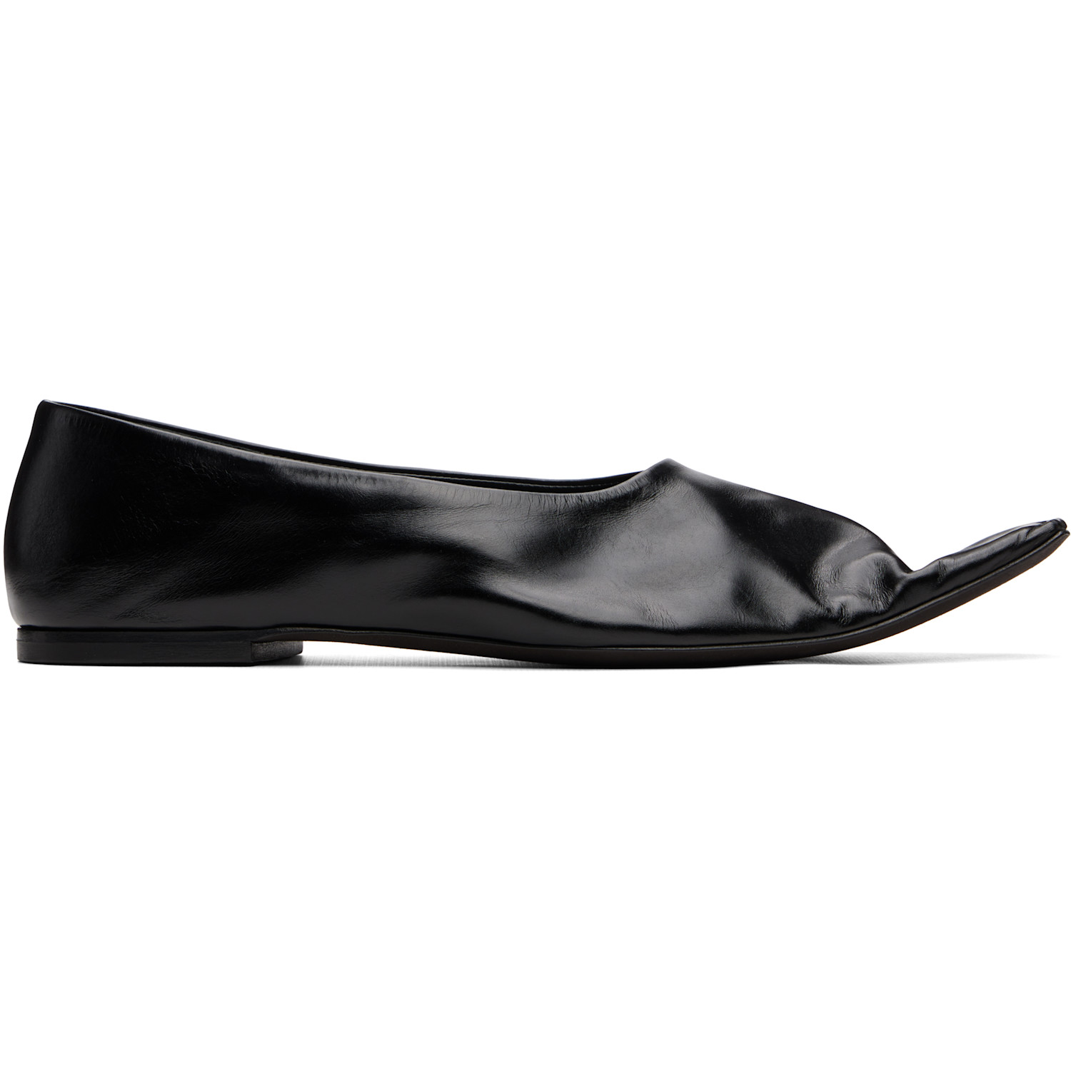 KHAITE Black Marlene Ballerina Flats