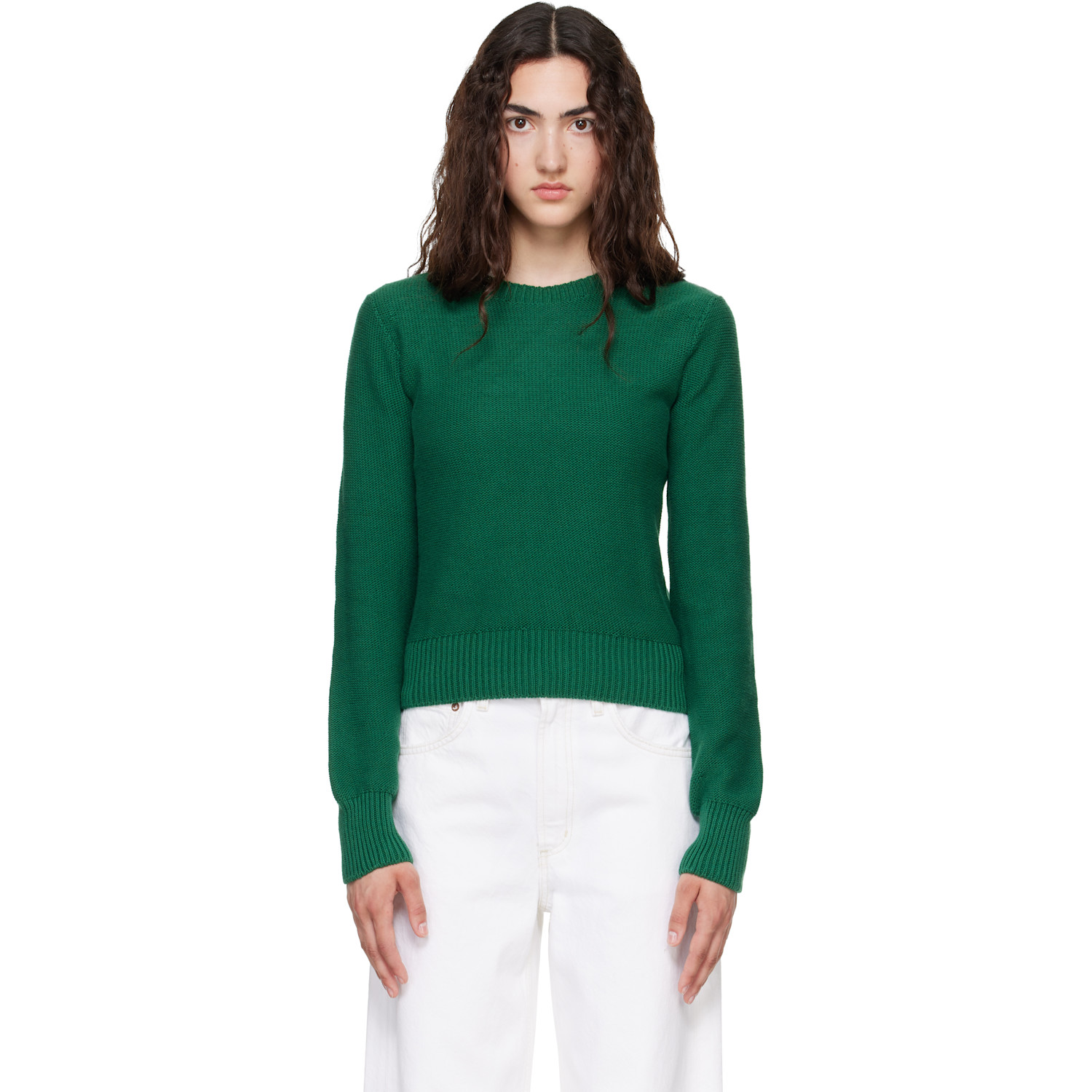 Baserange Green Tier Sweater In Calla Green