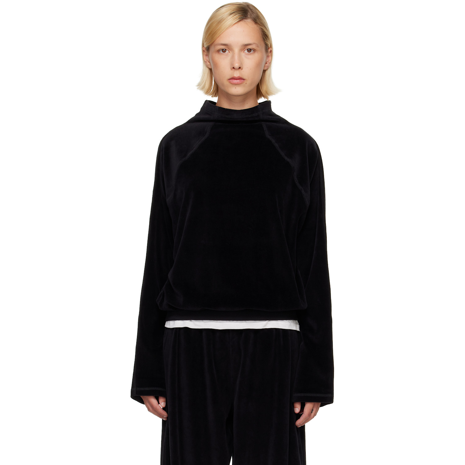 BASERANGE SSENSE 익스클루시브 블랙 터틀넥 탑