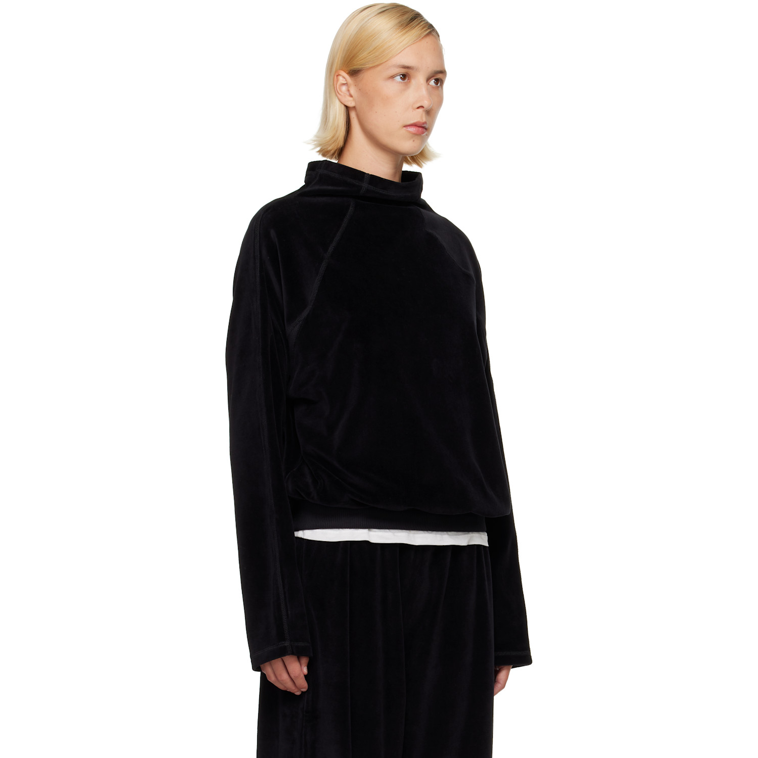 BASERANGE SSENSE 익스클루시브 블랙 터틀넥 탑