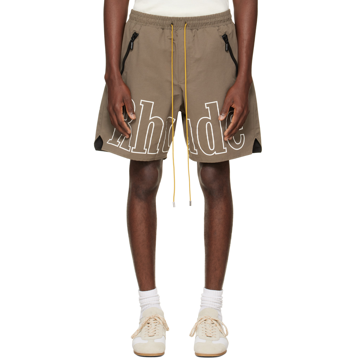 Rhude Taupe 'RH' Logo Shorts