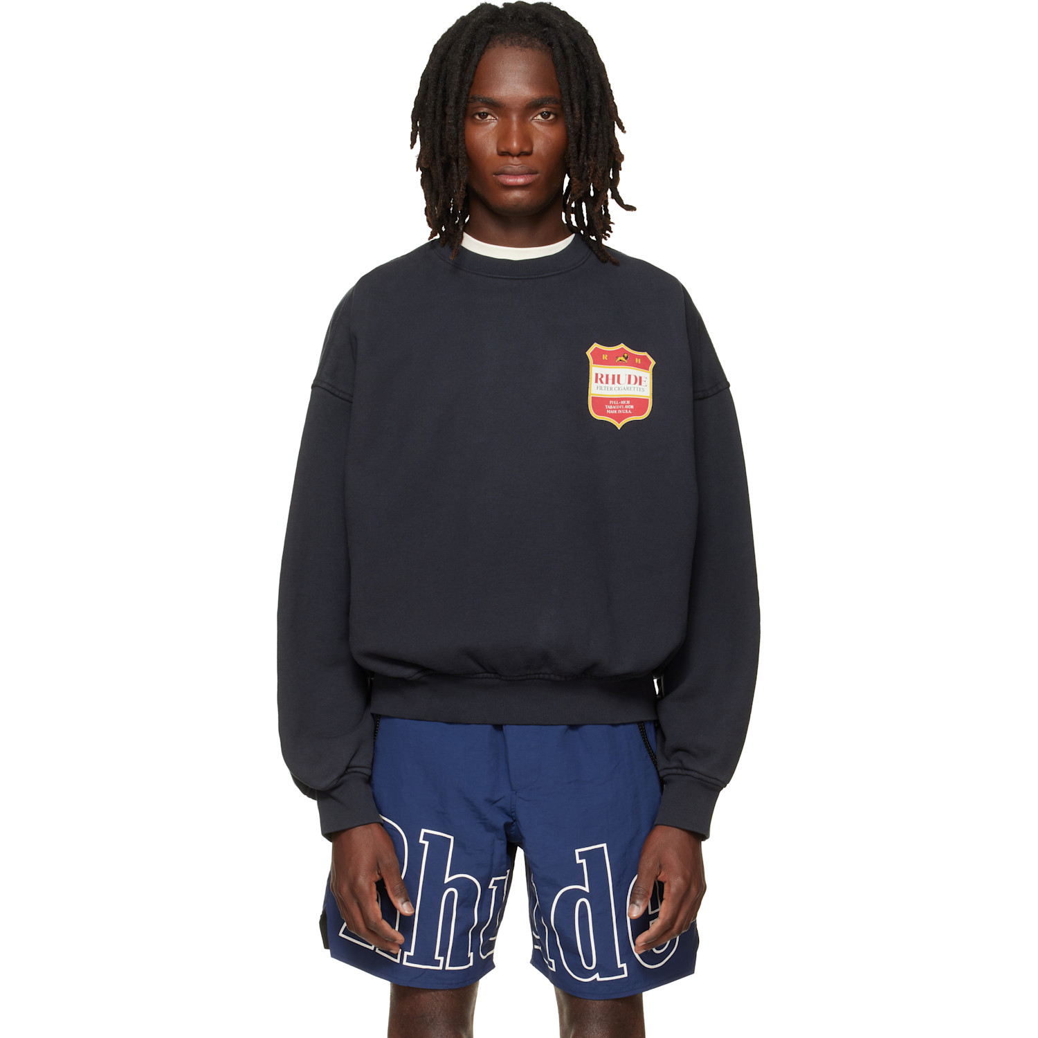 Rhude Black Filtaro Crest Crewneck Sweatshirt