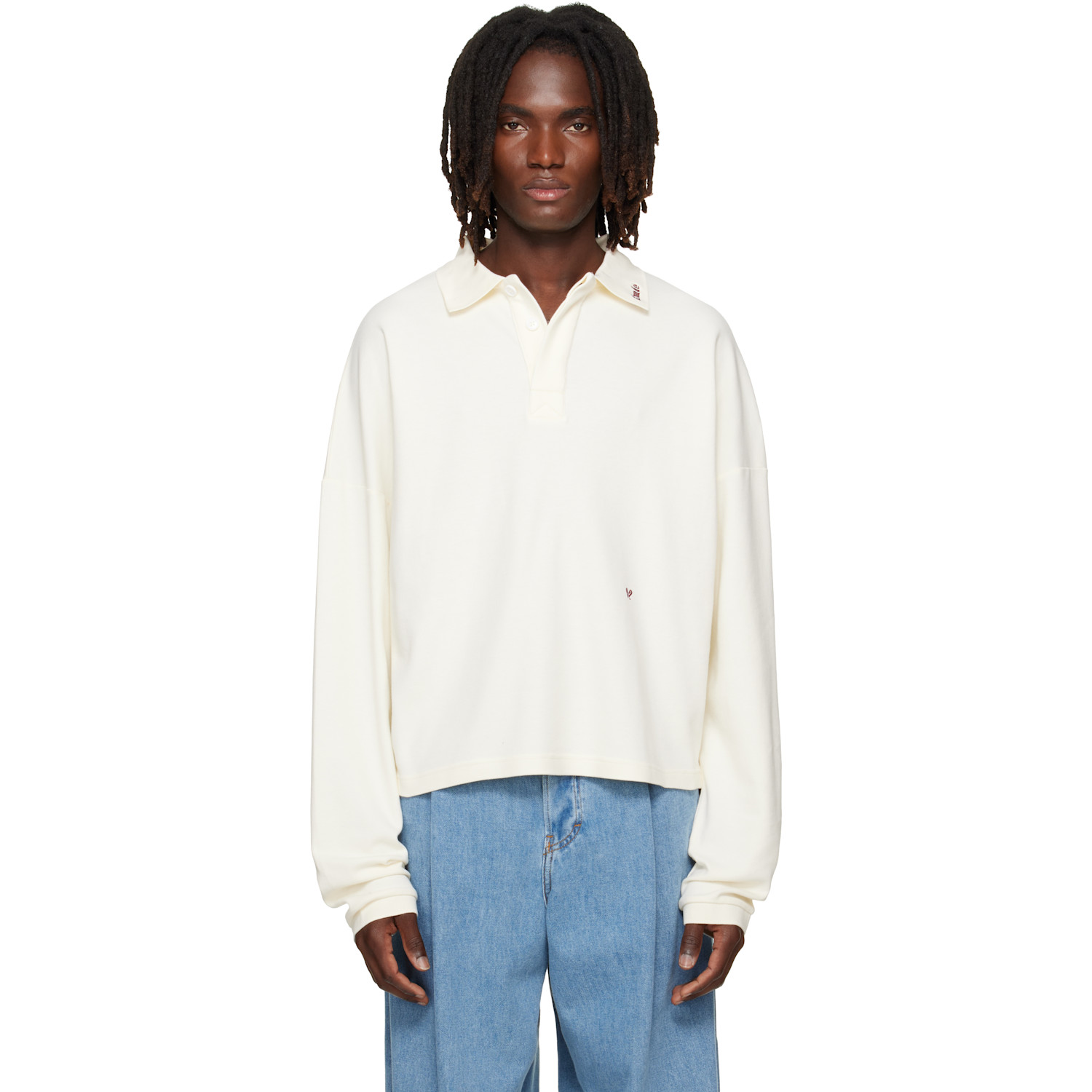 Rhude Off-White Fontaine Long Sleeve Polo