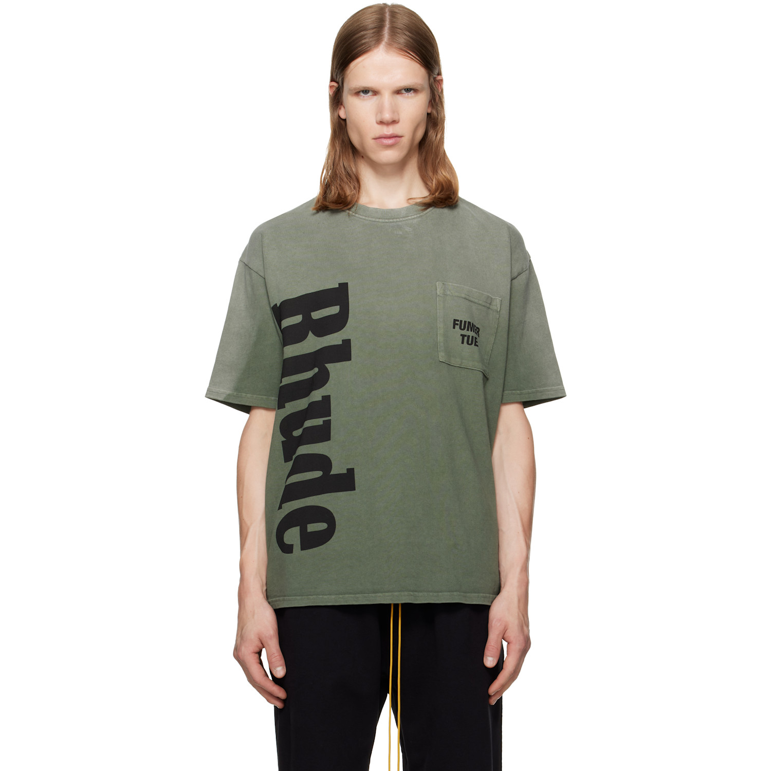 Rhude Green 'Rhude' Logo Pocket T-shirt