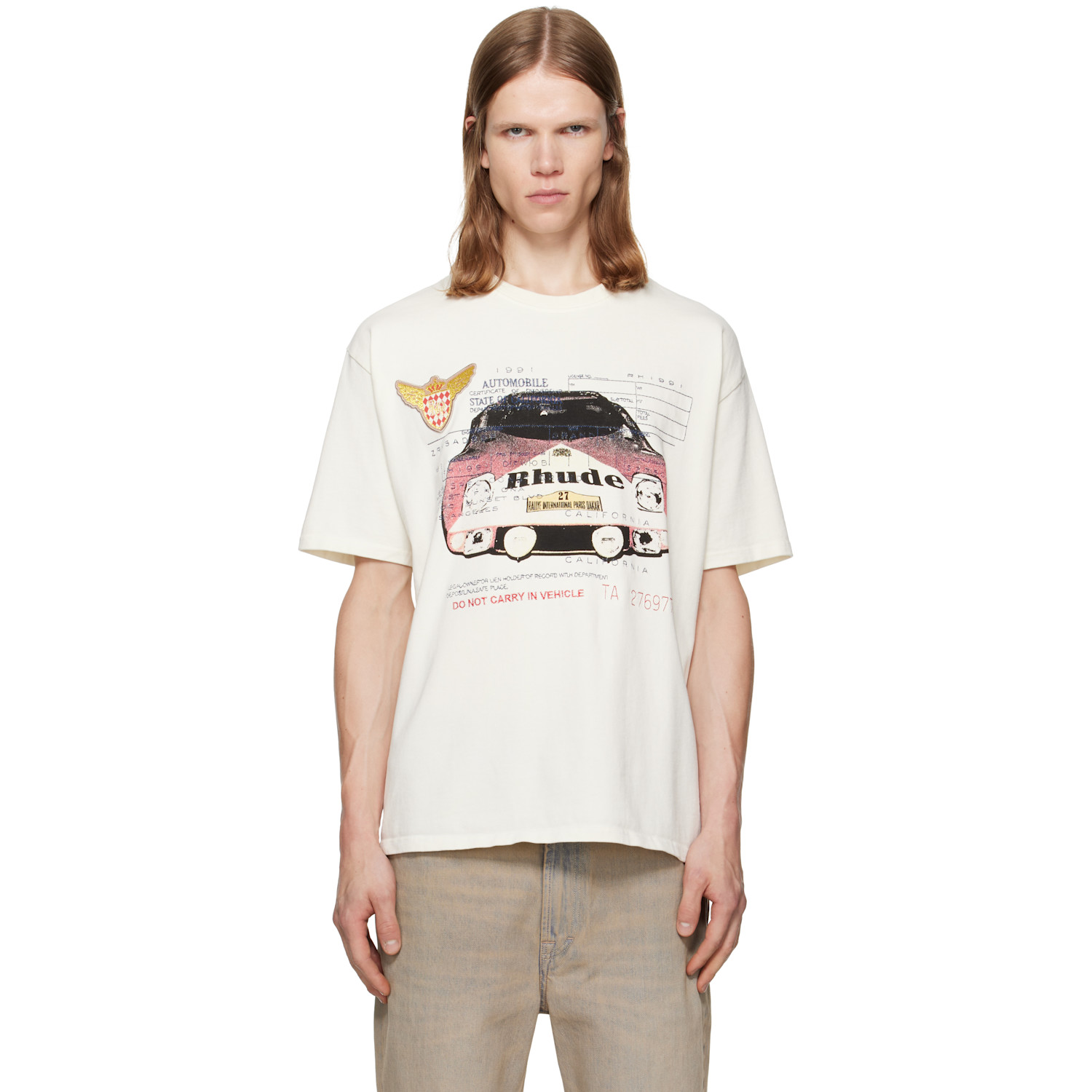Rhude Off-White 'Rhude' Slip T-shirt