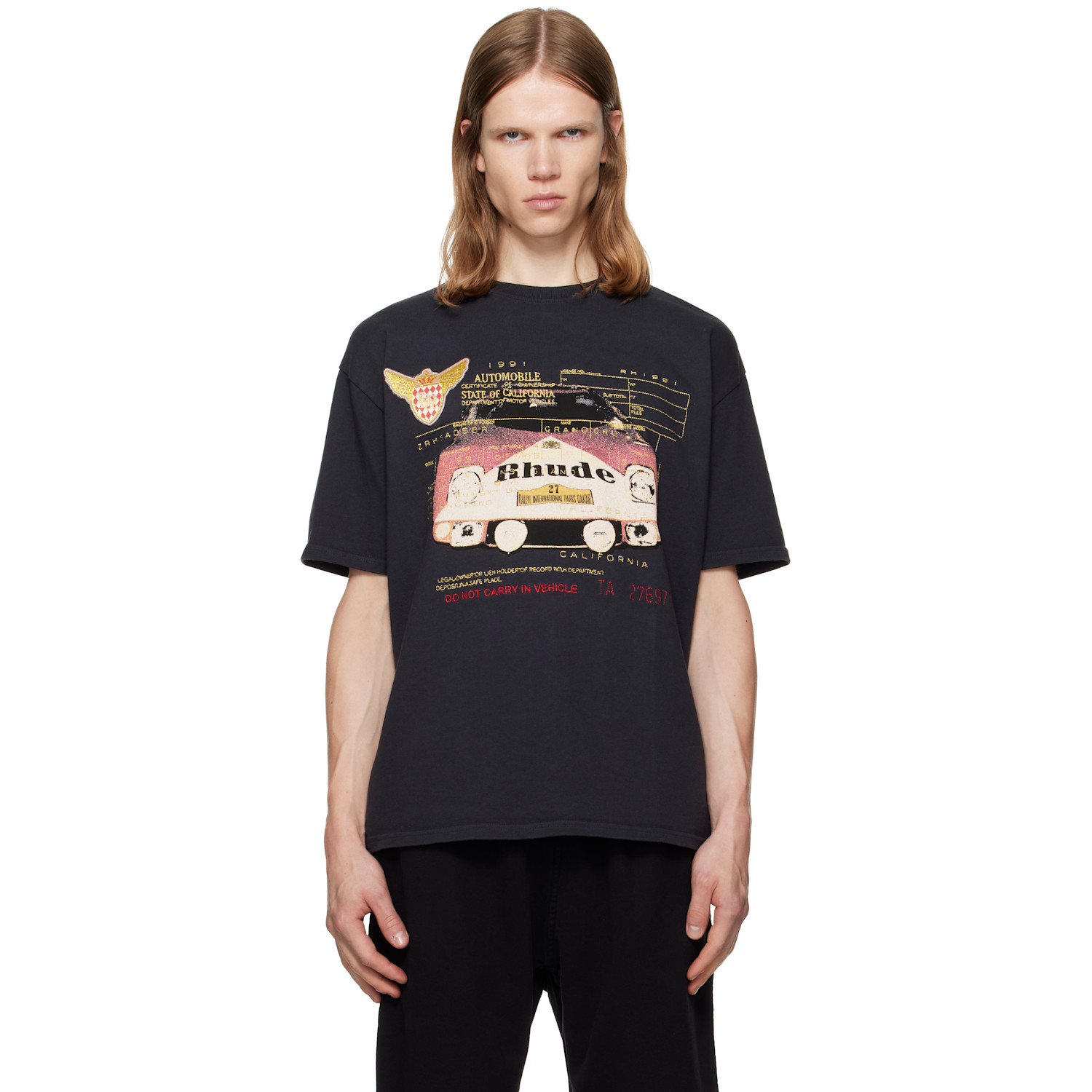 Rhude Black 'Rhude' Slip T-shirt