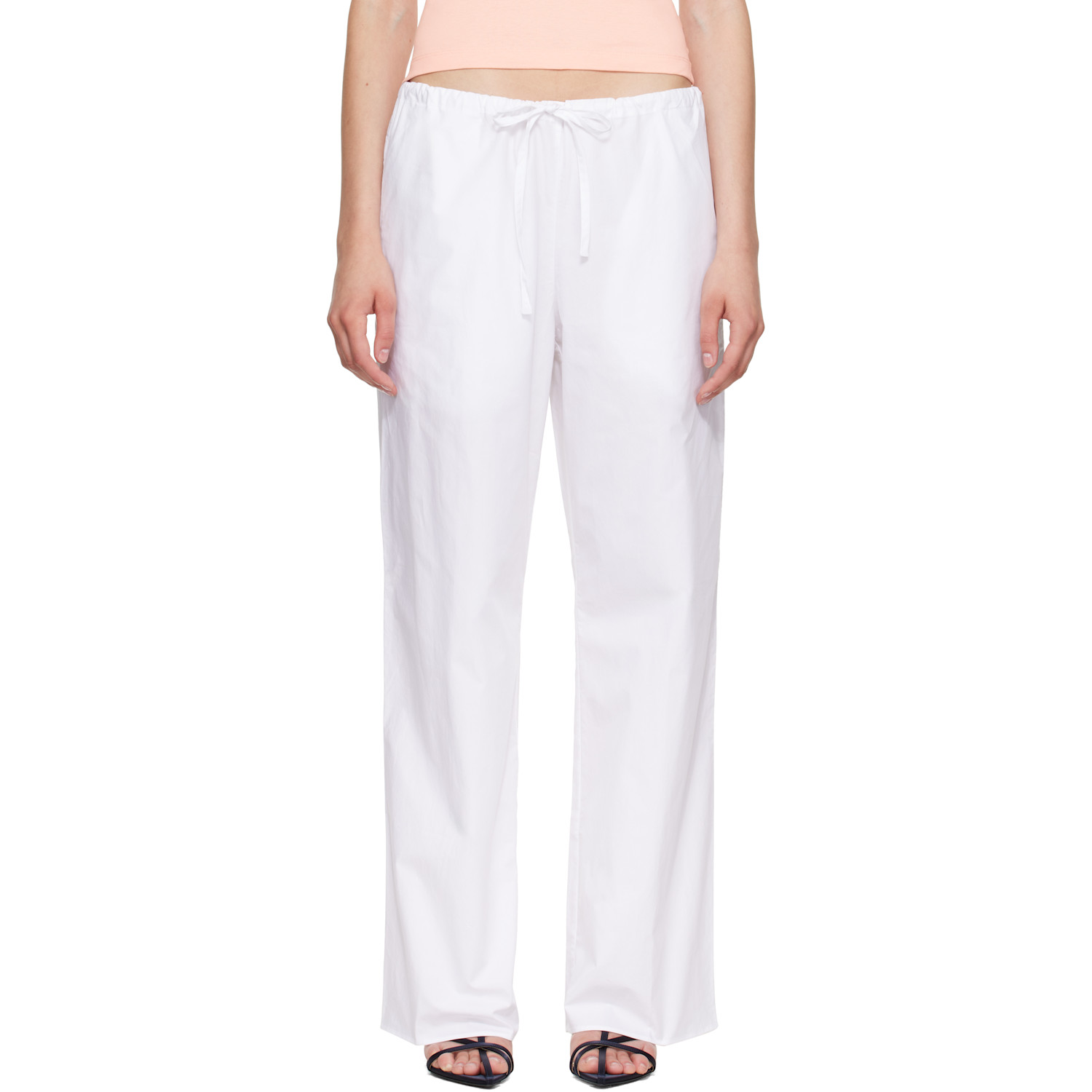 FLORE FLORE White Josephine Lengthened Trousers