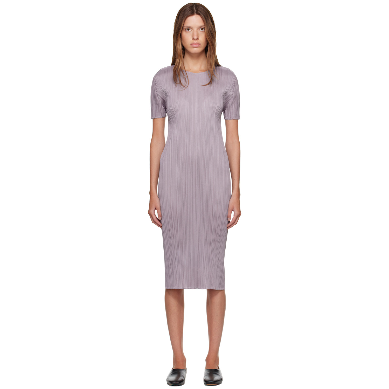 PLEATS PLEASE ISSEY MIYAKE Purple Monthly Colors August Midi Dress