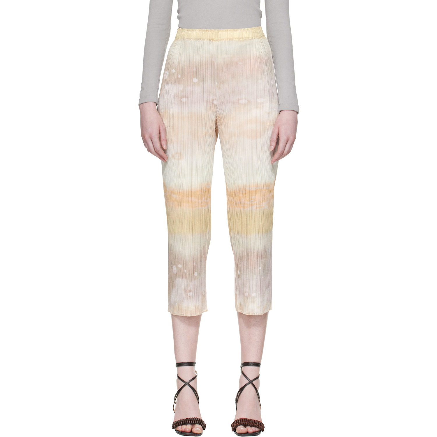 PLEATS PLEASE ISSEY MIYAKE Beige Sea Bubble Trousers