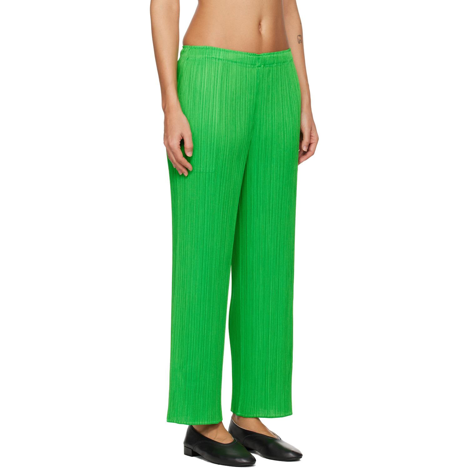 Pleats Please Issey Miyake Green Monthly Colors April Trousers 