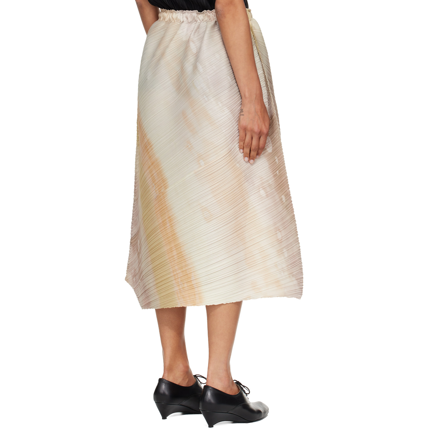  Pleats Please Issey Miyake Beige Sea Bubble Midi Skirt 