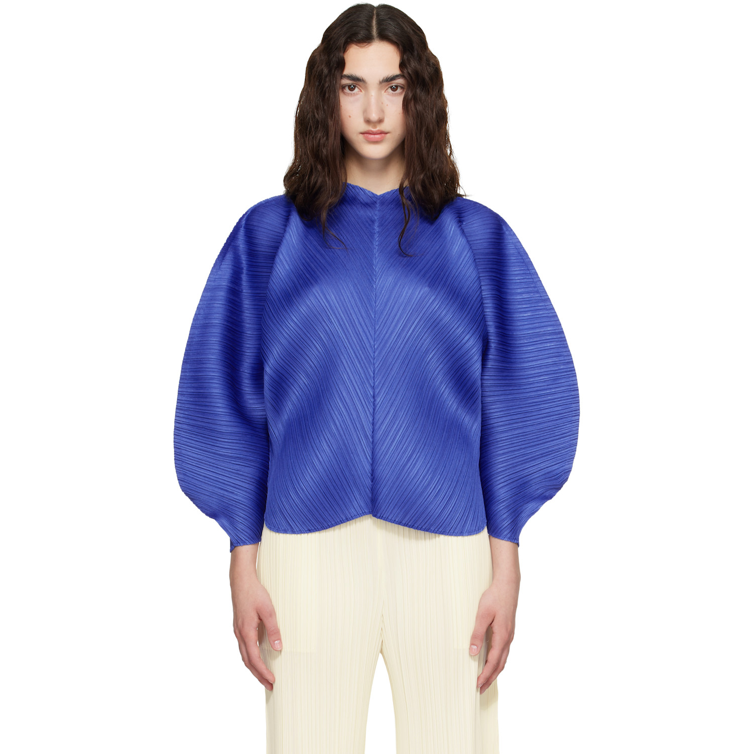 PLEATS PLEASE ISSEY MIYAKE Blue Coast Blouse