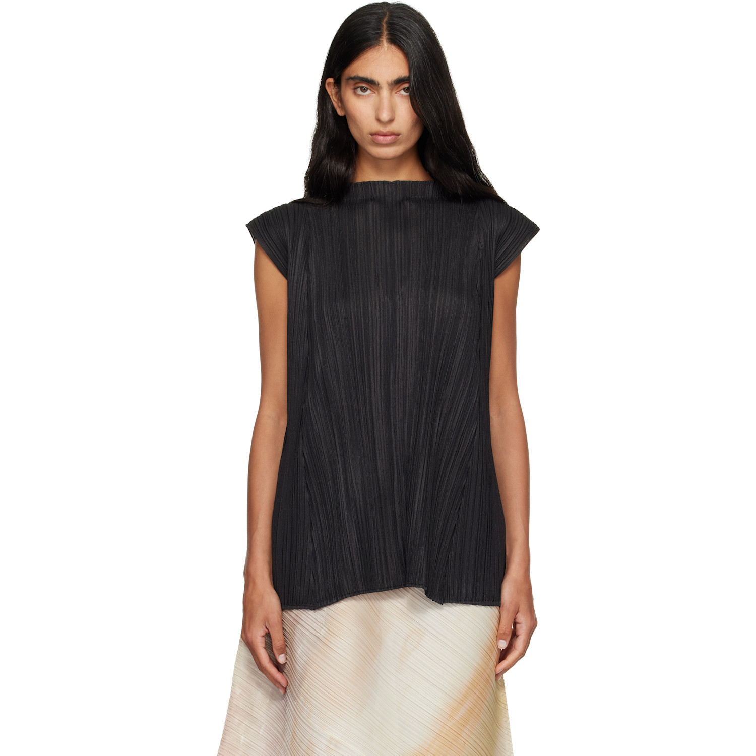 PLEATS PLEASE ISSEY MIYAKE Black Mellow Pleats Top