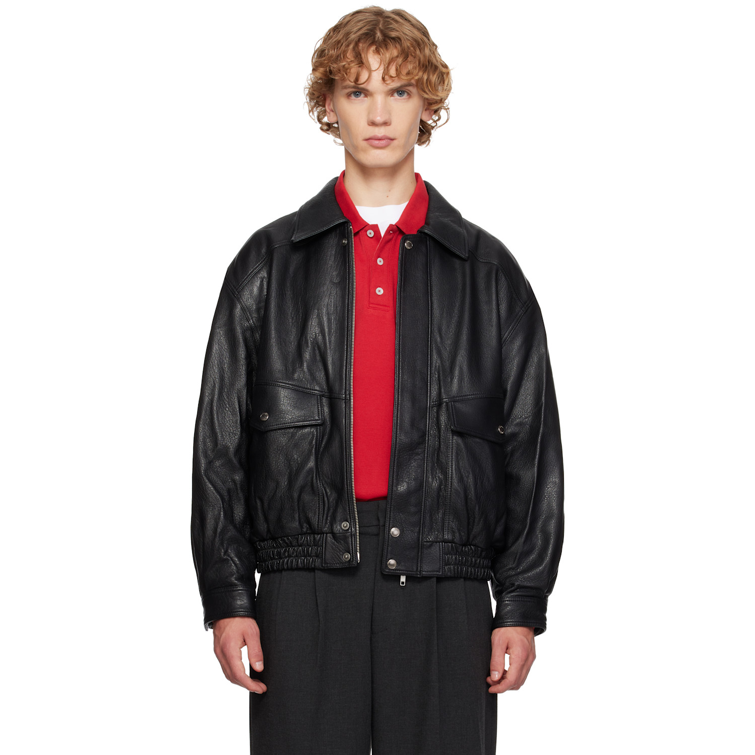 Dunst Black Oversized Vintage Leather Jacket