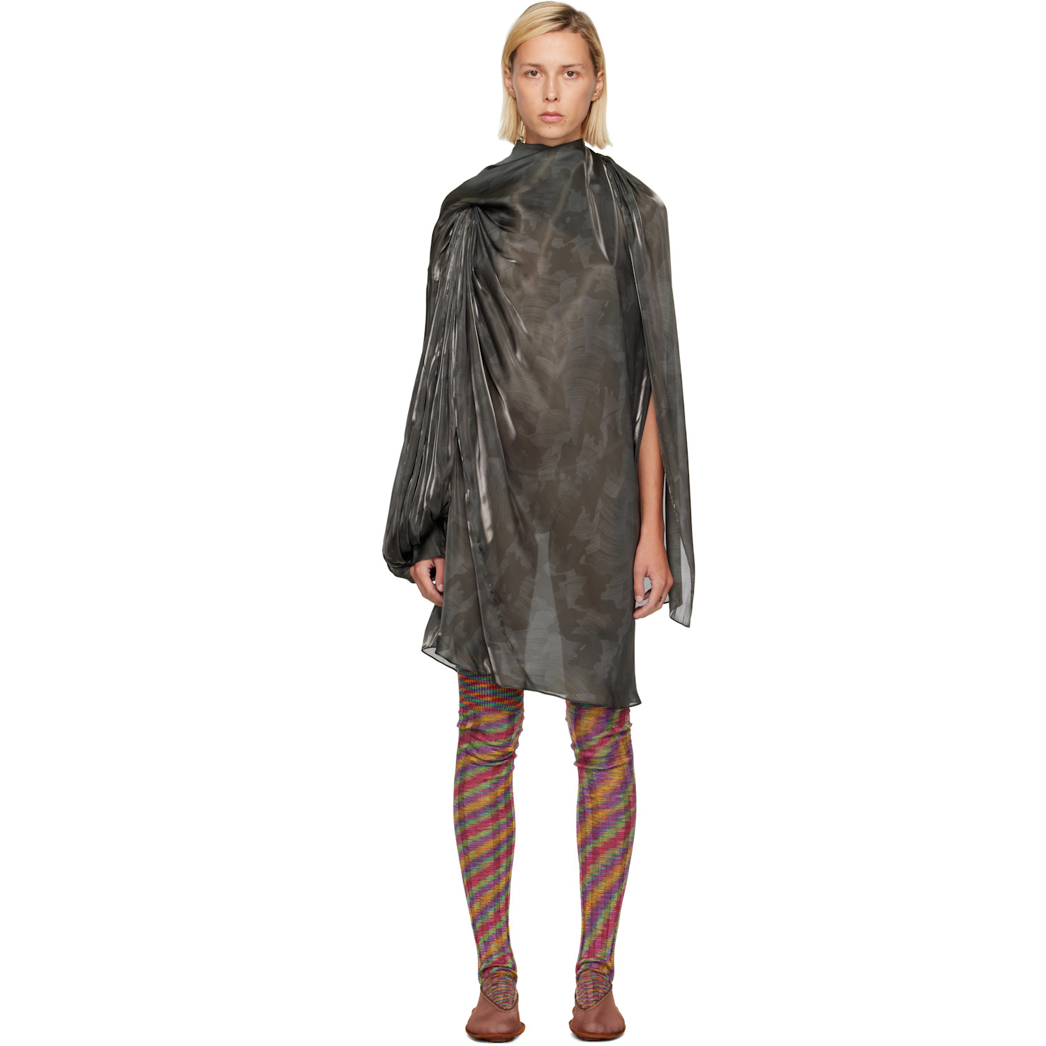 Kiko Kostadinov Gray Caspian Minidress