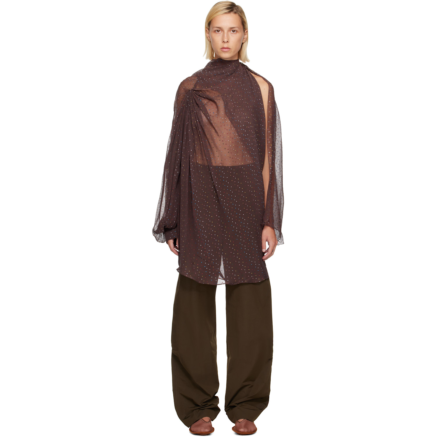 Kiko Kostadinov Brown Caspian Minidress