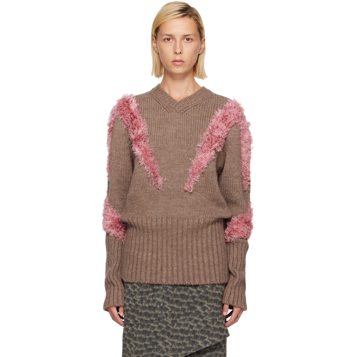 Kiko Kostadinov Brown & Pink Macaw Sweater
