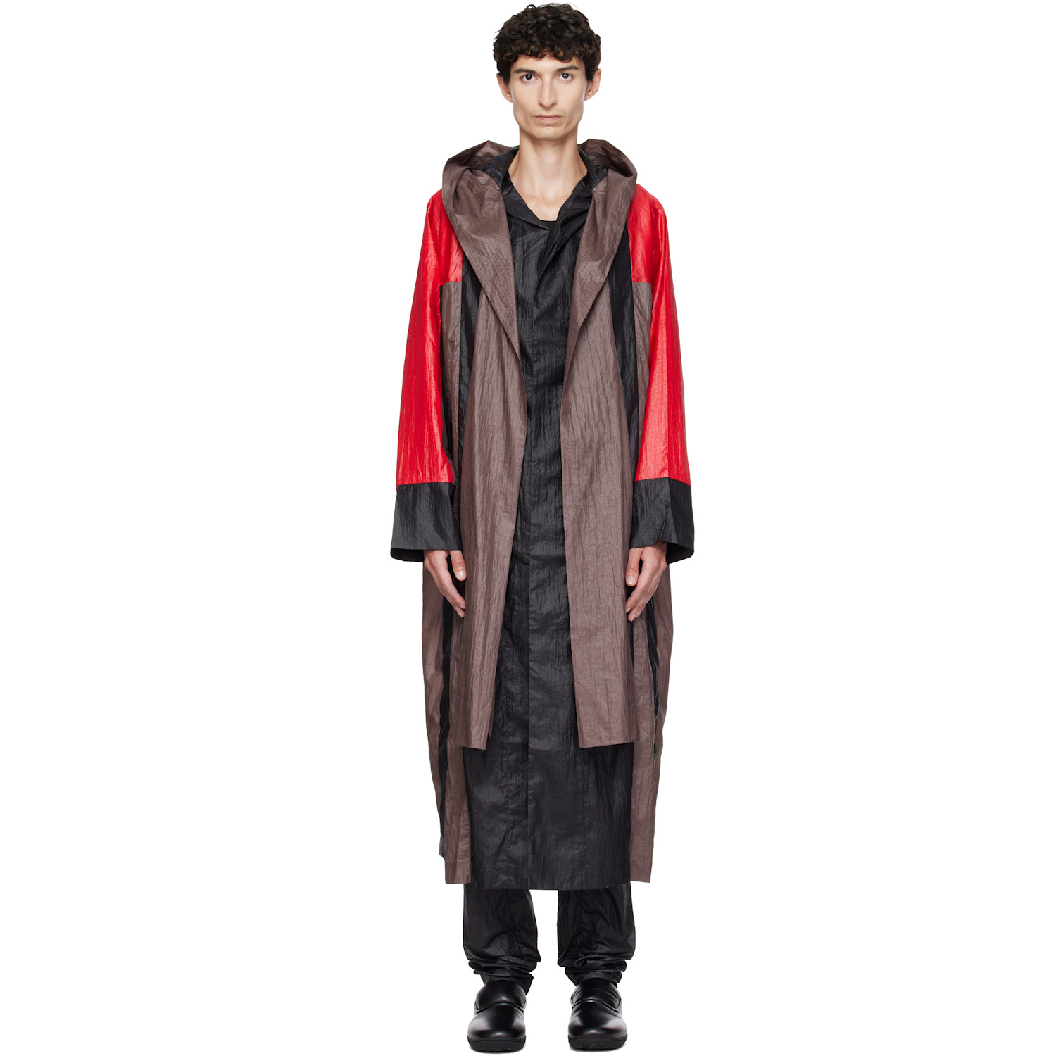 Kiko Kostadinov Brown & Red Hertel Stripe Coat