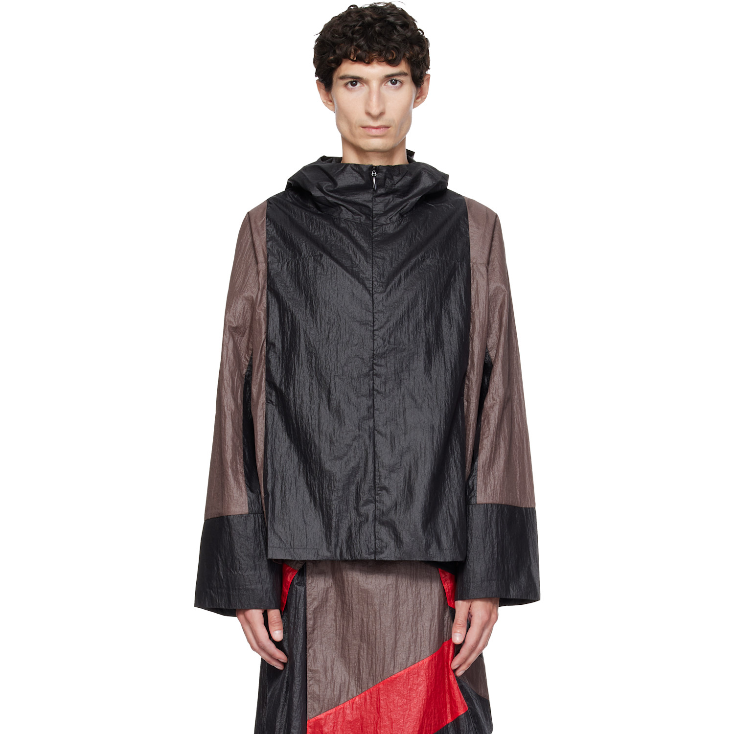 Kiko Kostadinov Black & Brown Tomelilla Stripe Jacket