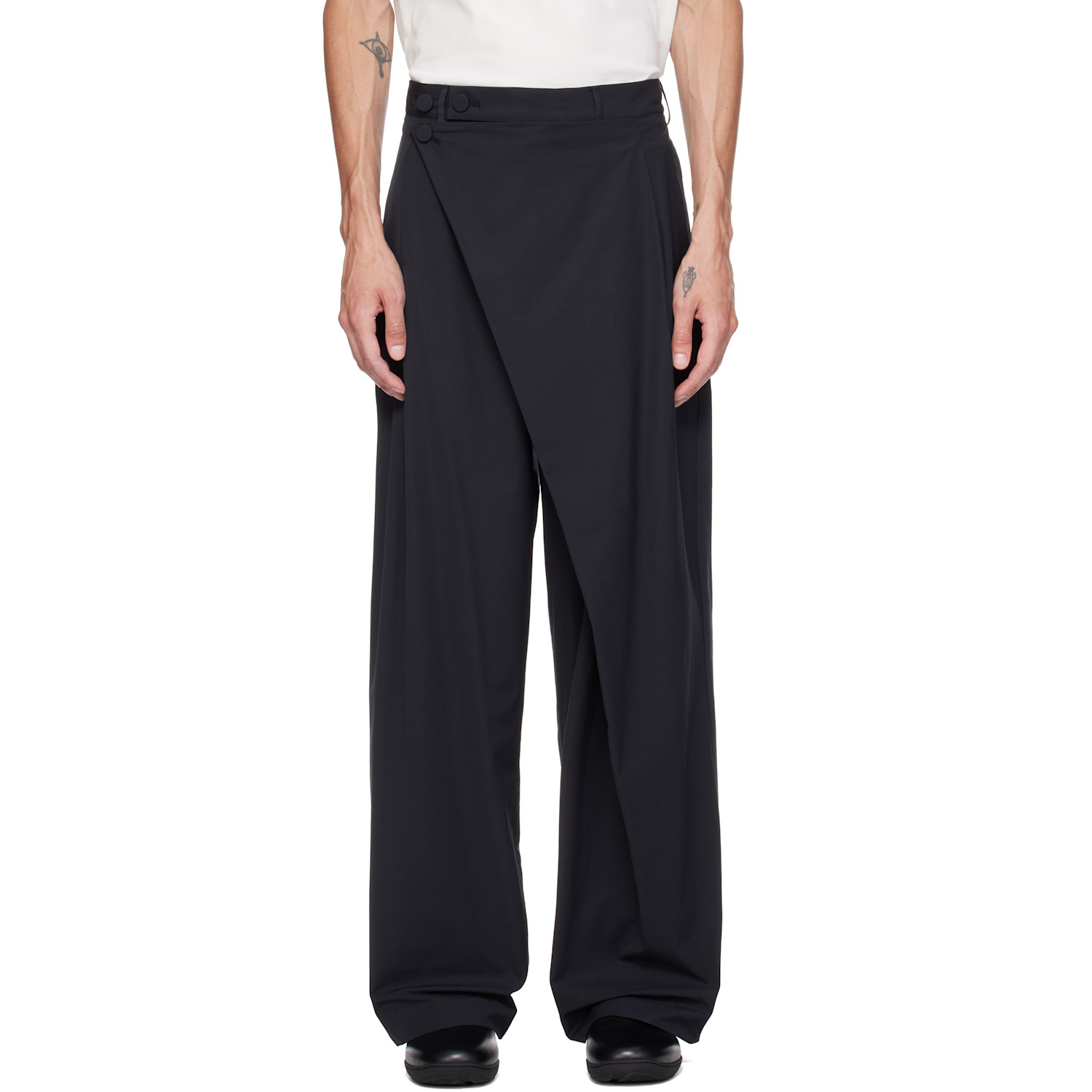 Kiko Kostadinov Black Kippel Wrap Trousers