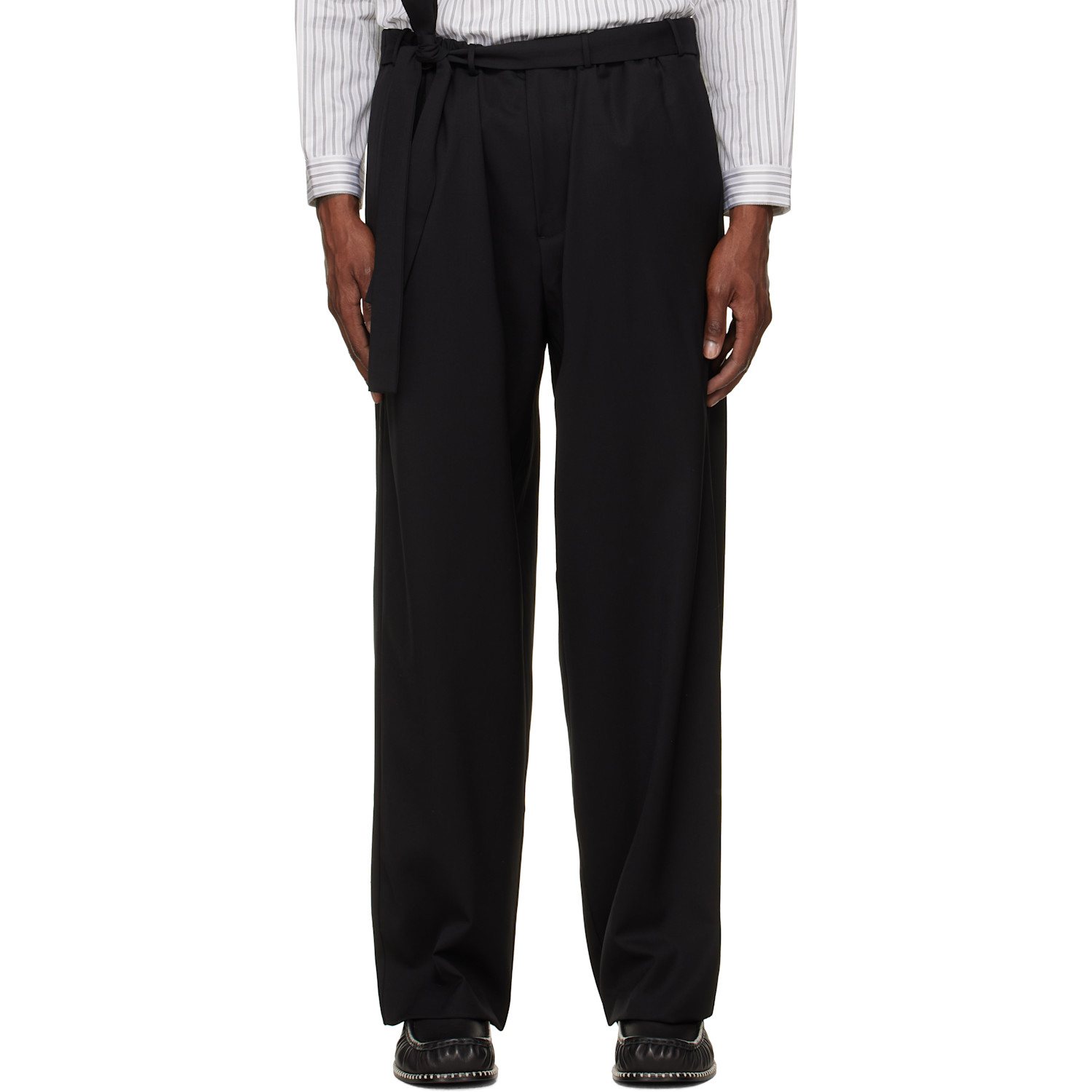 Kiko Kostadinov Black Laan Gathered Trousers