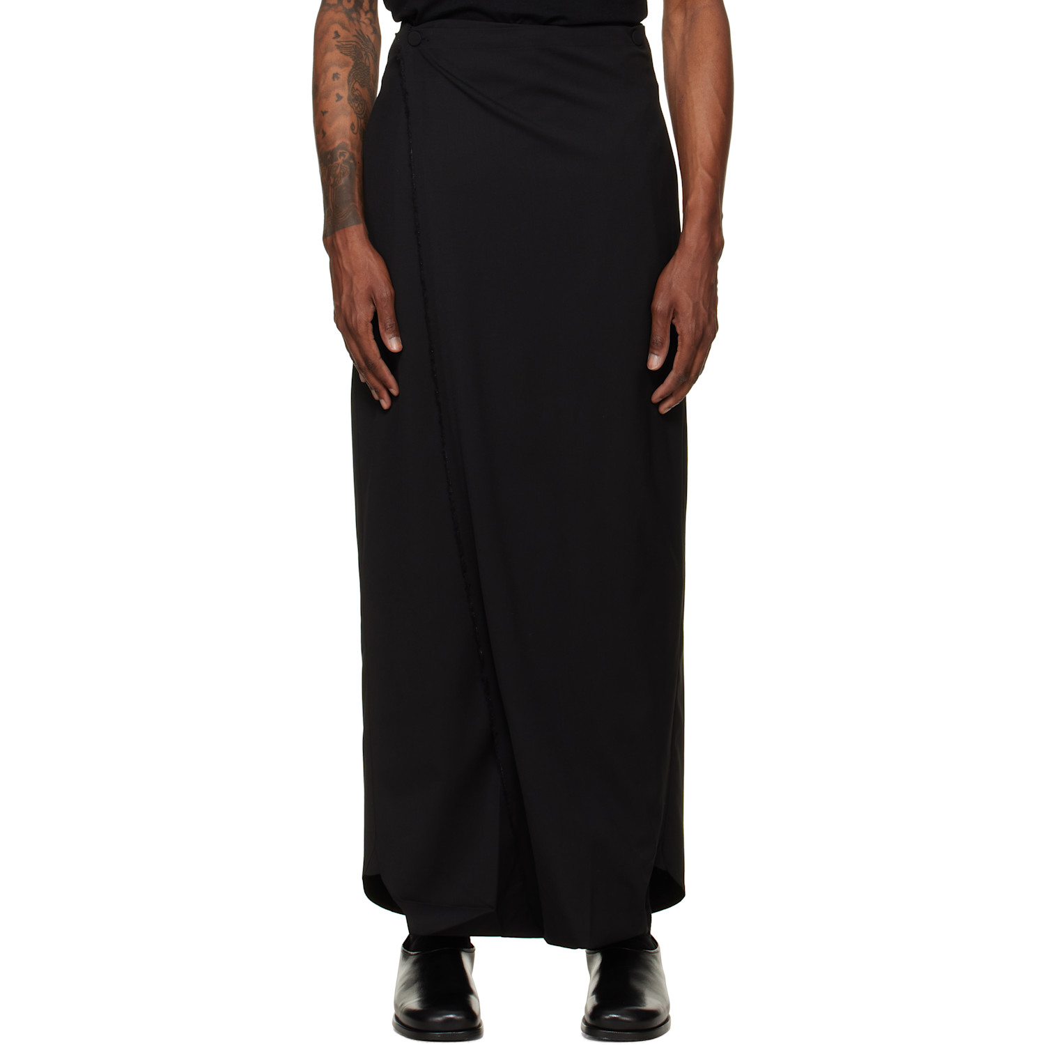 Kiko Kostadinov Black Cursus Drape Trousers