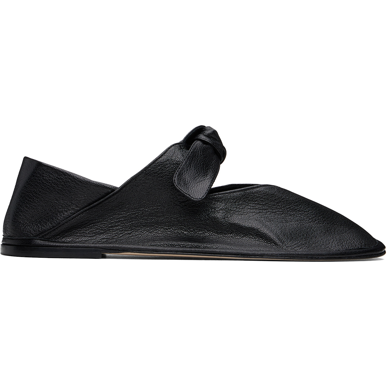 HEREU Black Llasada Supple Shiny Ballerina Flats