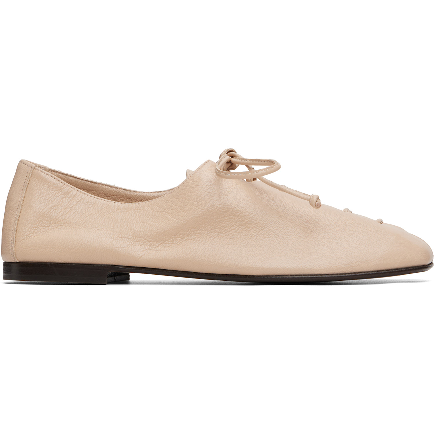 HEREU Beige Plegada Supple Shiny Loafers