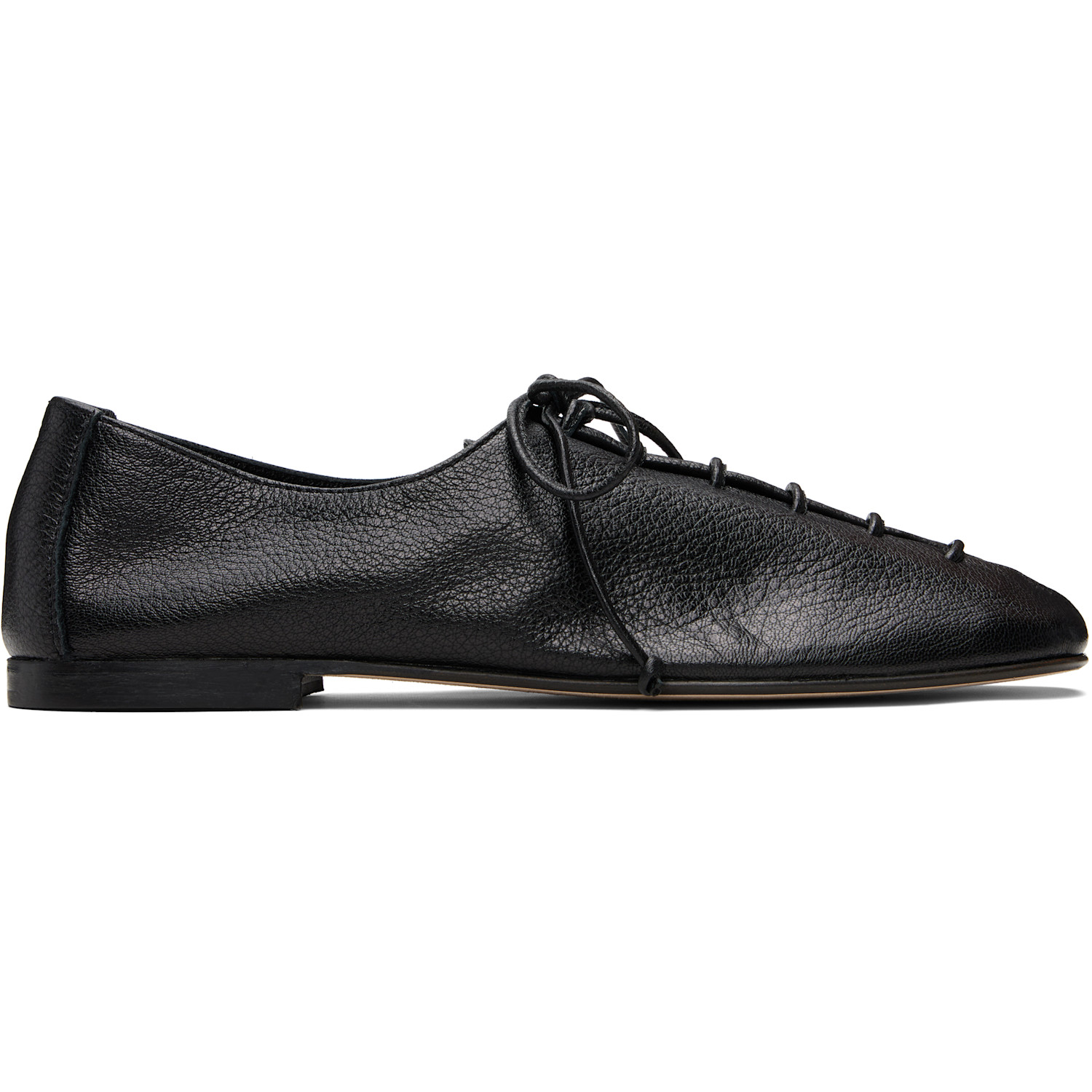 HEREU Black Plegada Shiny Oxfords