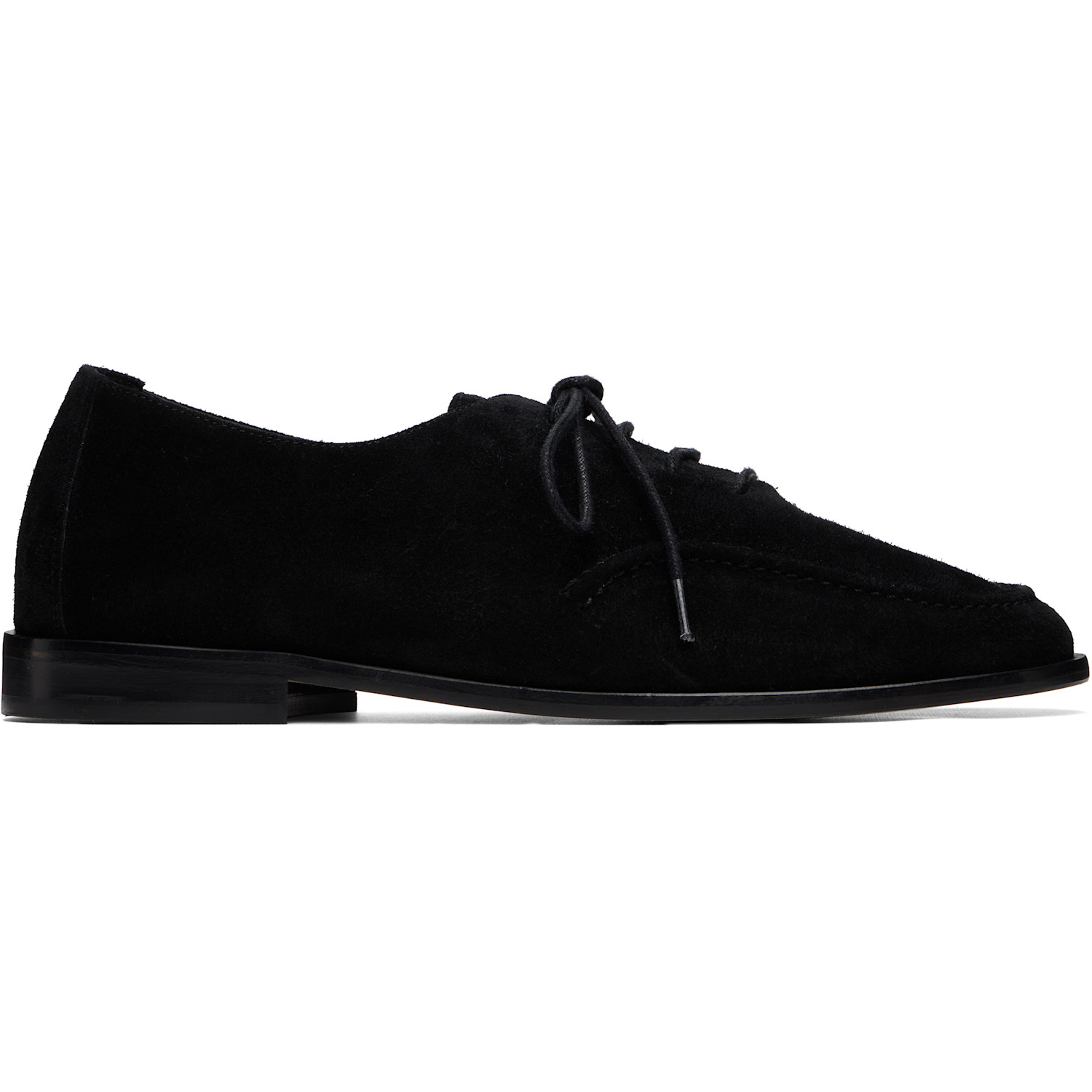 HEREU Black Juliol Lace Up Suede Loafers