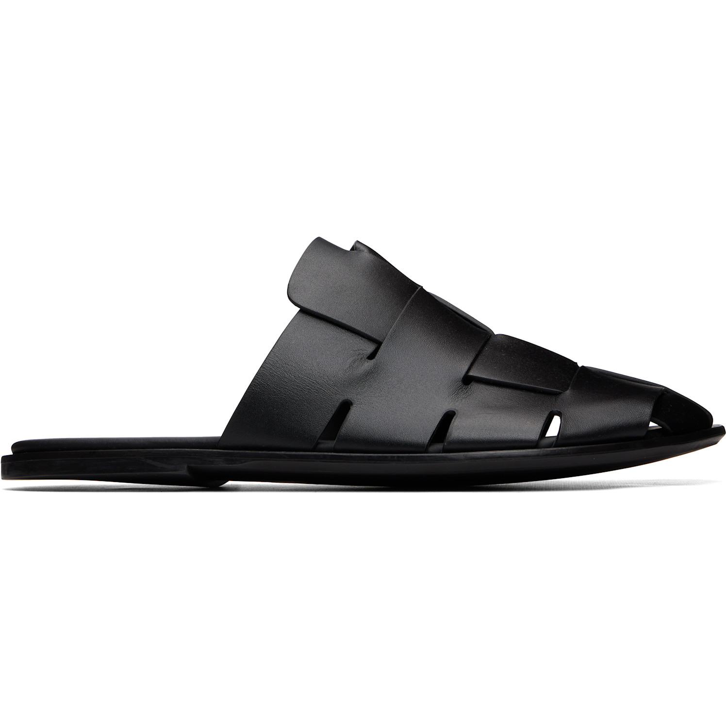 HEREU Black Dira Slim Mule Loafers