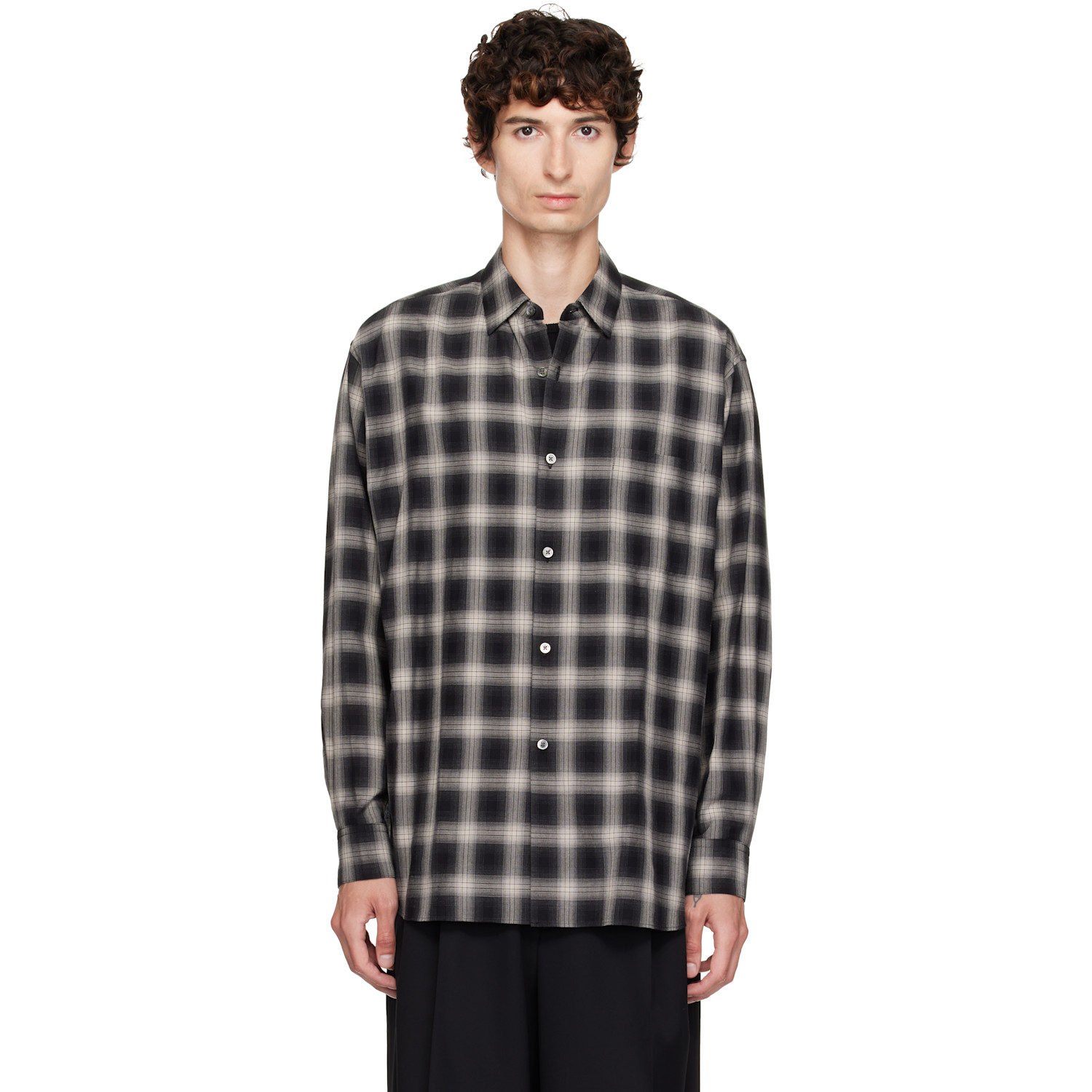 ssstein Black Cotton Oversized LS Shirt