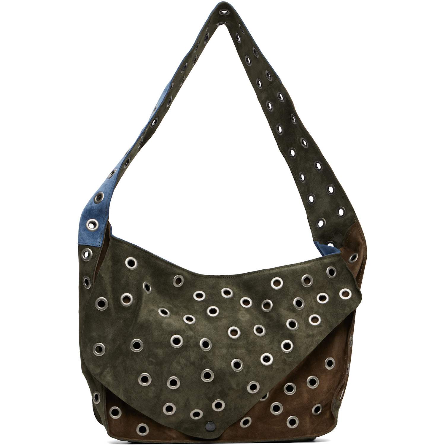 SC103 Khaki & Blue Record Messenger Bag
