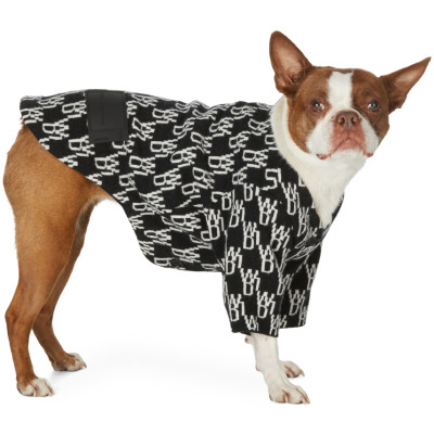 We11done — SSENSE Exclusive Black & White Jacquard WD1 Logo Cardigan