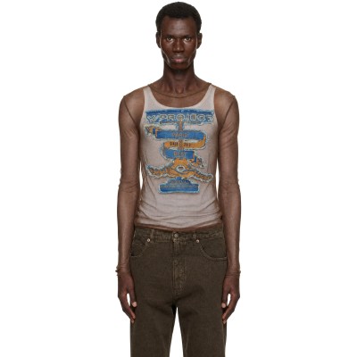 Y/Project — Brown 'Paris' Best' Mesh T-shirt