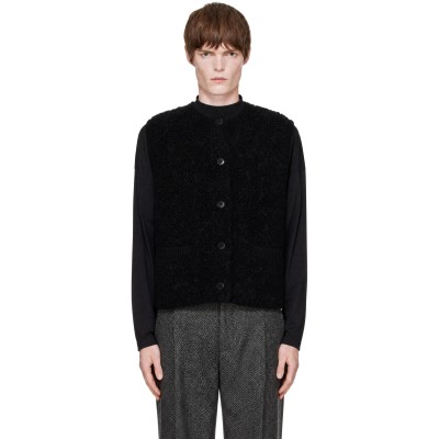 Cordera — Cordera Black Mohair Waistcoat Sweater