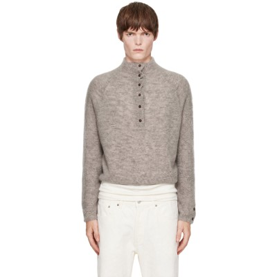 Cordera — Cordera Taupe Baby Alpaca Polo Sweater