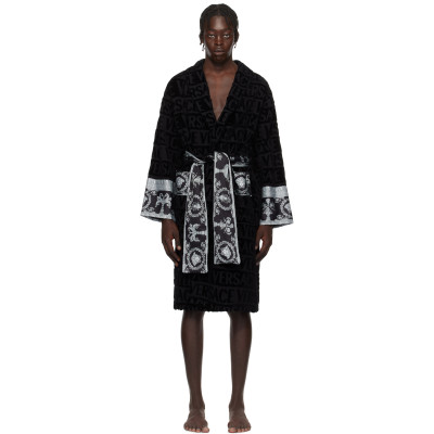 Versace Underwear — Versace Underwear Black 'I Heart Baroque' Robe