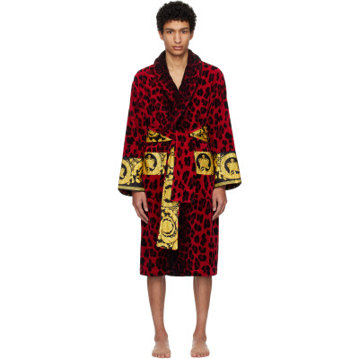 Versace Underwear — Versace Underwear Red Wild Barocco Bathrobe