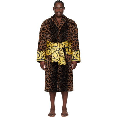 Versace Underwear — Versace Underwear Brown & Black Wild Barocco Wild Bathrobe