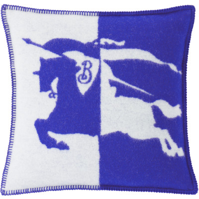 Burberry — Navy & White EKD Wool Cushion