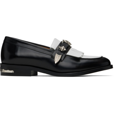 Toga Virilis — Toga Virilis Black & White Fringe Loafers