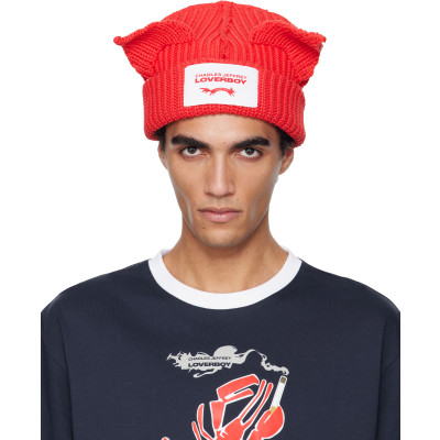 Charles Jeffrey LOVERBOY — Red Chunky Ears Beanie